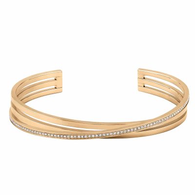 Rose Gold Coloured Stainless Steel & Cubic Zirconia Saya Bracelet